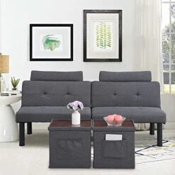 BINGTOO Futon Sofa Bed Couch And Sleeper- Convertible Futon Sofa Bed Sleeper Couches Loveseat With Storage Footstool Ottoman Or Coffee Table And 2 Lumbar Pillows,Small,Tufted(Grey), 1PC 9 BINGTOO Futon Sofa Bed Couch And Sleeper- Convertible Futon Sofa Bed Sleeper Couches Loveseat With Storage Footstool Ottoman Or Coffee Table And 2 Lumbar Pillows,Small,Tufted(Grey), 1PC -Amazon Store 51XBCPk1I2L