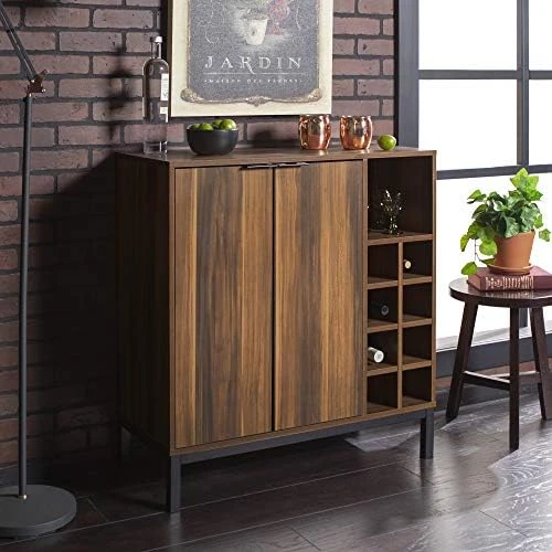 Walker Edison Mid-Century Modern Wood Kitchen Buffet Sideboard-Entryway Serving Storage Cabinet Doors-Dining Room Console, 34 Inch, Dark Walnut 6 Walker Edison Mid-Century Modern Wood Kitchen Buffet Sideboard-Entryway Serving Storage Cabinet Doors-Dining Room Console, 34 Inch, Dark Walnut - Image 4