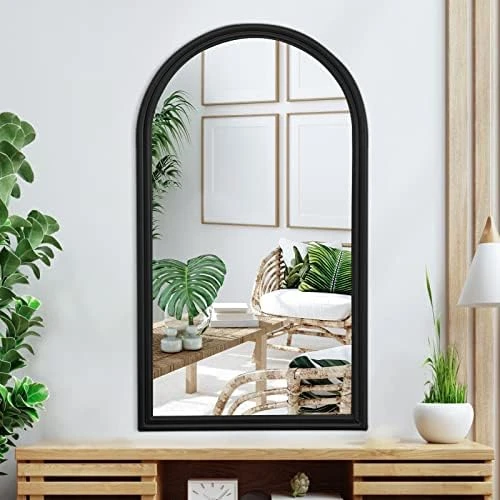 POZINO Arched Wall Mirror, Black Arch Mirror Decor, Bathroom Mirrors For Wall, Mantel Decorative Mirror, Wall Mounted Mirror With Aluminum Alloy Frame For Bedroom Living Room Entryway, 43.3x23.6 Inch 7 POZINO Arched Wall Mirror, Black Arch Mirror Decor, Bathroom Mirrors For Wall, Mantel Decorative Mirror, Wall Mounted Mirror With Aluminum Alloy Frame For Bedroom Living Room Entryway, 43.3x23.6 Inch - Image 5