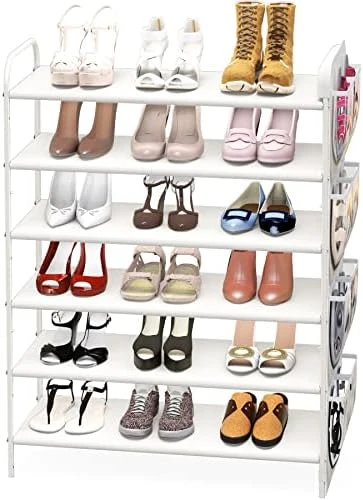 Simple Houseware 6-Tier Shoe Rack Storage Organizer W/Side Hanging Bag, Grey 10 Simple Houseware 6-Tier Shoe Rack Storage Organizer W/Side Hanging Bag, Grey - Image 8