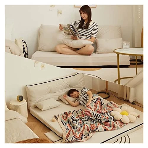 ZHANGNA Futon Sofa Bed, Sleeper Sofa Bed For Living Room, Convertible Flip Chair, Floor Sofa Adjustable Lazy Sofa Bed, Foldable Mattress Futon Couch Bed, With Adjustable Backrest (Color : Orange) 3 ZHANGNA Futon Sofa Bed, Sleeper Sofa Bed For Living Room, Convertible Flip Chair, Floor Sofa Adjustable Lazy Sofa Bed, Foldable Mattress Futon Couch Bed, With Adjustable Backrest (Color : Orange)