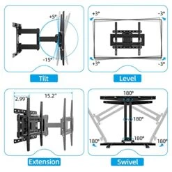 HOME VISION TV Wall Mount, Full Motion Swivel Tilt TV Mount For 26-65inch, Some Up To 70inch LED LCD OLED TVs With Dual Articulating Arms TV Bracket Max VESA 400x400mm 132lbs Fits 12/16" Wood Stud -Amazon Store 51Xi6qRJ7DL