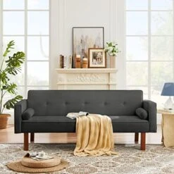 GENERIC Futon Sofa Bed Convertible Couch Bed With Armrests Modern Living Room Linen Sofa Bed, Folding Recliner Futon Couch Sleeper Set With Solid Wood Legs 20 GENERIC Futon Sofa Bed Convertible Couch Bed With Armrests Modern Living Room Linen Sofa Bed, Folding Recliner Futon Couch Sleeper Set With Solid Wood Legs -Amazon Store 51XnmJWHWIL. AC
