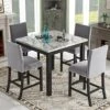 5 Piece Dining Table Set, Kitchen Table Sets, Counter Height Dining Table Set With Faux Marble Dining Table And 4 Upholstered-Seat Chairs, Dining Room Table Set For Kitchen/Living Room, Gray -Amazon Store 51Y7pnKJJML 1