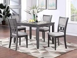 New Classic Furniture Gia 5-Piece Dining Table With Four Chairs, 42" Counter Set, Cherry -Amazon Store 51YCadSwhkL. AC