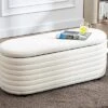 DM Furniture DM-Furniture Storage Ottoman Bench Upholstered Fabric Storage Bench End Of Bed Stool With Safety Hinge For Bedroom, Living Room, Entryway (44.5-inch, White) (TN2436) -Amazon Store 51YYgw6WYPL