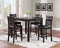 New Classic Furniture Gia 5-Piece Dining Table With Four Chairs, 42" Counter Set, Cherry -Amazon Store 51YZodu7j4S. AC