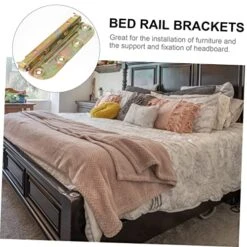CORHAD 4 Sets Bed Rail Bracket Metal Holder Metal Bed Frame Bed Rail Brackets Headboard Brackets Bed Rail Fittings Bed Frame Brackets Bed Frame Hardwares Brackets Bed Brackets Colorful