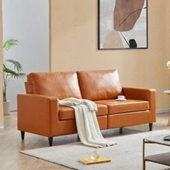 Harper & Bright Designs 2-Piece PU Leather Living Room Sofa Set, Modern Style Upholstered Sofa And Loveseat Sets With 3 Seat Sofa Couch And Loveseat Sofa For Home Or Office (2+3 Seat, Brown) -Amazon Store 51YfqztGyNL. AC