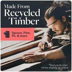 HEIRLOUM Reclaimed Wood Table Top - Rustic Recycled Solid Wooden Piece Perfect For Signs, Kitchens, Dining And Coffee Table Tops (Reclaimed Wood Table Top With Metal Edge,  36" X 36") -Amazon Store 51YmeNQ3dqL