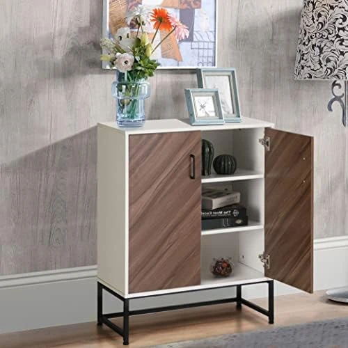 MAISON ARTS Modern Buffet Cabinet With Storage, Sideboard Storage Cabinet With 2 Doors For Living Room, Kitchen, Entryway, Hallway, 28 Inch, White 8 MAISON ARTS Modern Buffet Cabinet With Storage, Sideboard Storage Cabinet With 2 Doors For Living Room, Kitchen, Entryway, Hallway, 28 Inch, White - Image 6
