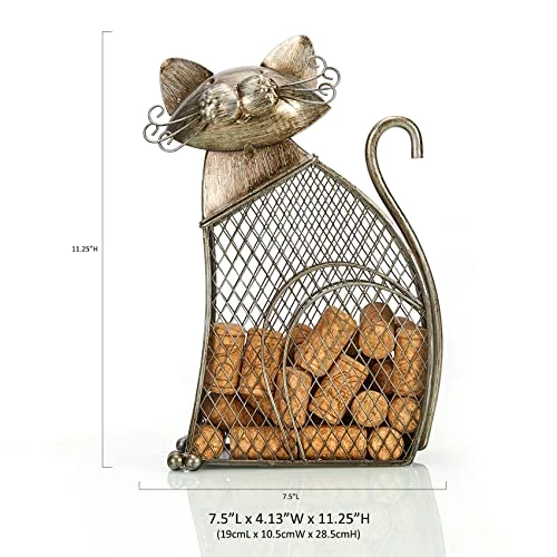 Yawill Cat Wine Cork Holder, 11.25" H Metal Adorable Cat Decorative Cork Holder And Cork Storage, Unique Gift For Cat Lovers And Wine Lovers, Holds About 50 Wine Corks 7 Yawill Cat Wine Cork Holder, 11.25" H Metal Adorable Cat Decorative Cork Holder And Cork Storage, Unique Gift For Cat Lovers And Wine Lovers, Holds About 50 Wine Corks - Image 5