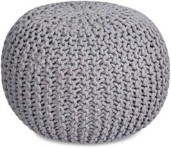 BIRDROCK HOME Round Pouf Foot Stool Ottoman - Knit Bean Bag Floor Chair - Cotton Braided Cord - Great For The Living Room, Bedroom And Kids Room - Small Furniture (Light Grey) 21 BIRDROCK HOME Round Pouf Foot Stool Ottoman - Knit Bean Bag Floor Chair - Cotton Braided Cord - Great For The Living Room, Bedroom And Kids Room - Small Furniture (Light Grey) -Amazon Store 51Z 6tx3gwL. AC