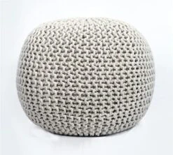 FRELISH DECOR Round Pouf Ottoman Hand Knitted 100% Cotton Pouf Foot Stool - Knitted Bean Bag - Floor Chair For Living Room Bedroom - Foot Rest For Couch (20 Diameter X 14 Height) - Natural -Amazon Store 51Z5YqHwQZL. AC