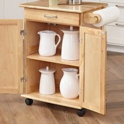 Homestyles General Line Mobile Kitchen Cart, FURNITURE, Natural -Amazon Store 51Z6xd39xSL