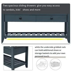 Harper & Bright Designs Storage Bench, Shoe Rack With Cushioned Seat And Drawers, Multipurpose Storage Bench For Entryway, Antique Navy 20 Harper & Bright Designs Storage Bench, Shoe Rack With Cushioned Seat And Drawers, Multipurpose Storage Bench For Entryway, Antique Navy -Amazon Store 51ZA7zV84EL