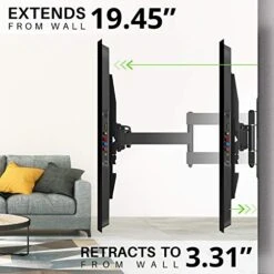 USX MOUNT Full Motion TV Wall Mount For Most 26-55in TV, Pre-Assembled Wall TV Bracket With Swivel Tilt Extension Height Setting, TV Centering & Corner Design, Up To VESA 400x400mm, Load 80 Lbs 9 USX MOUNT Full Motion TV Wall Mount For Most 26-55in TV, Pre-Assembled Wall TV Bracket With Swivel Tilt Extension Height Setting, TV Centering & Corner Design, Up To VESA 400x400mm, Load 80 Lbs -Amazon Store 51ZF5CiuGkL