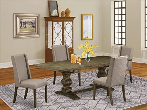 East West Furniture LAFL11-87-16 Dinner Table Set, Large 7 East West Furniture LAFL11-87-16 Dinner Table Set, Large - Image 5