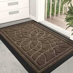 DEXI Front Door Mat, Welcome Mat Heavy Duty Durable Low Profile Outside Doormat For Entryway, Patio, Garage, High Traffic Areas, 17"X29", Grey -Amazon Store 51ZR1h0f51L. AC 1