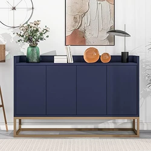 LZ LEISURE ZONE Console Table With Bottom Shelf, Buffet Sideboard Farmhouse Wood Storage Cabinet For Living Room (Antique Navy, 42“L) 13 LZ LEISURE ZONE Console Table With Bottom Shelf, Buffet Sideboard Farmhouse Wood Storage Cabinet For Living Room (Antique Navy, 42“L) - Image 11