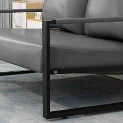 AWQM Mid-Century Retro Modern Living Room Sofa Set With Loveseat And Accent Chair, Faux Leather Loveseat Sofa And Armchair Sofa Chair For Small Space, Office, 105 Degree Slant Back, Grey 21 AWQM Mid-Century Retro Modern Living Room Sofa Set With Loveseat And Accent Chair, Faux Leather Loveseat Sofa And Armchair Sofa Chair For Small Space, Office, 105 Degree Slant Back, Grey -Amazon Store 51ZVHg46ncL