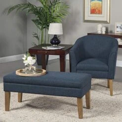 Homepop Home Decor | Upholstered Decorative Storage Ottoman Bench | Ottoman Bench With Storage For Living Room & Bedroom | Decorative Home Furniture, Navy Large 16 Homepop Home Decor | Upholstered Decorative Storage Ottoman Bench | Ottoman Bench With Storage For Living Room & Bedroom | Decorative Home Furniture, Navy Large -Amazon Store 51ZVZIGdFuL