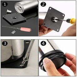 ZYHZJC Pieds En Métal Pour Armoire De Meuble, Pieds De Rechange En Acier Inoxydable, Pieds D'armoire De Cuisine Réglables, Argent, Pour Canapé, Table Basse, Commode, 4 Pièces,15cm(5.9in) -Amazon Store 51ZW8QsZJjL