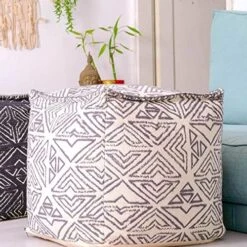 Mandala Life ART Bohemian Pouf Cube Cover- 20 Inches –Luxury, Artisan Room Decor Pouffe - Boho Chic Seating Area Ottoman -Amazon Store 51ZhjMqzCTL. AC