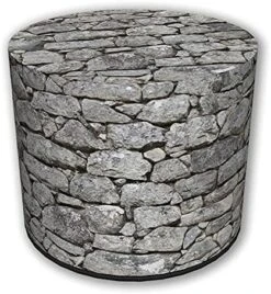 ZTOZZ Round Pouf Indoor - Printed Ottoman Foot Stool For Dining, Living Room Or Bedroom With Removable Cover - Platan Print -Amazon Store 51ZkHesFgQS. AC