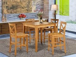 East West Furniture PUBS5-OAK-C 5 Piece Counter Height Dining Set Includes A Square Dinette Table And 4 Linen Fabric Kitchen Dining Chairs, 36x36 Inch, Oak 23 East West Furniture PUBS5-OAK-C 5 Piece Counter Height Dining Set Includes A Square Dinette Table And 4 Linen Fabric Kitchen Dining Chairs, 36x36 Inch, Oak -Amazon Store 51ZkPAXEdHL. AC