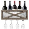 Autumn Alley Rustic Barn Door Wine Rack With Glass Storage - Country Home Decor Rustic Farmhouse For Kitchen, Dining Room – Wood And Metal Wine Wall Mount Storage – Holds 5 Bottles, 4 Stemmed Glasses 2 Autumn Alley Rustic Barn Door Wine Rack With Glass Storage - Country Home Decor Rustic Farmhouse For Kitchen, Dining Room – Wood And Metal Wine Wall Mount Storage – Holds 5 Bottles, 4 Stemmed Glasses -Amazon Store 51Zp1eINPtL