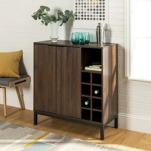 Walker Edison Mid-Century Modern Wood Kitchen Buffet Sideboard-Entryway Serving Storage Cabinet Doors-Dining Room Console, 34 Inch, Dark Walnut 7 Walker Edison Mid-Century Modern Wood Kitchen Buffet Sideboard-Entryway Serving Storage Cabinet Doors-Dining Room Console, 34 Inch, Dark Walnut - Image 5