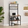 Sogesfurniture Industrial Standing Kitchen Baker Storage Shelf Rack, Microwave Oven Stand With Shelves, Utility Storage Shelf, Rustic Brown -Amazon Store 51ZpXz4WdIL