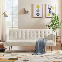 72"Modern Velvet Sofa Bed Futon,Convertible Folding Sleeper Bed Couches With 3 Adjustable Backrests,Tufted Recliner Love Seat With Golden Chrome Legs For Living Room Apartment Home Office (Beige) 15 72"Modern Velvet Sofa Bed Futon,Convertible Folding Sleeper Bed Couches With 3 Adjustable Backrests,Tufted Recliner Love Seat With Golden Chrome Legs For Living Room Apartment Home Office (Beige) -Amazon Store 51Zpr9Lz9rL. AC