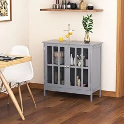 Kleankin Sideboard Buffet, Storage Cabinet Cupboard With 2 Doors, Credenza For Multifunction In Kitchen, Console, Living Room, Gray -Amazon Store 51a0giHGRxL