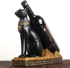 NBHUZEHUA Wine Bottle Holder Rack Egyptian Cat Statues Unique Women Men Cat Lover Birthday Christmas -Amazon Store 51a0kBhQceL. AC