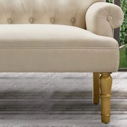 Rosevera Hermosa Para Sala Love Seats Furniture Sofa In A Box Long Couches For Living Room Settee Loveseat, Standard, Velvet Pearl Beige -Amazon Store 51a0mP0emWL