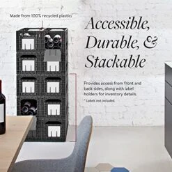 Flexible Wine Storage System For Wine Collectors | Front And Rear Access Door | Stackable Storage Solution | Weinbox 9 Separate Storage Crates | Hold Up To 108 Bottles | Works With All Bottle Shapes 15 Flexible Wine Storage System For Wine Collectors | Front And Rear Access Door | Stackable Storage Solution | Weinbox 9 Separate Storage Crates | Hold Up To 108 Bottles | Works With All Bottle Shapes -Amazon Store 51a0yDSl36L