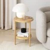 Nathan James Oraa Round Modern Side Accent Or End Table For Living Bedroom And Nursery Room, 1, Light Brown -Amazon Store 51a1eCZh9PL
