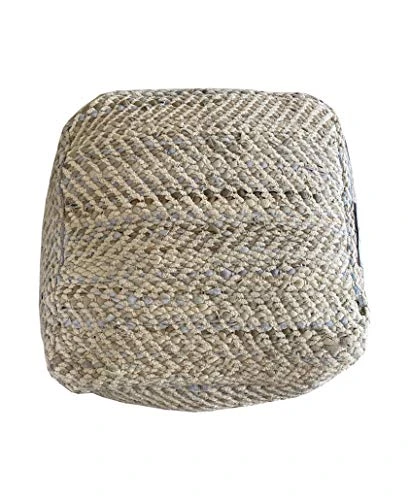 NOORI Home - 100% Handmade And Handcrafted Callum Square Beanie Pouf Ottoman Footrest - Beige - 18x18x18 - Livingroom, Bedroom, Nursery, Kids Room, Play Room 5 NOORI Home - 100% Handmade And Handcrafted Callum Square Beanie Pouf Ottoman Footrest - Beige - 18x18x18 - Livingroom, Bedroom, Nursery, Kids Room, Play Room - Image 3