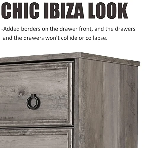 Modern 6 Drawer Dresser, Dressers For Bedroom, Tall Chest Of Drawers Closet Organizers And Storage For Clothes - Easy Pull Handle, Textured Borders Drawers For Living Room, Bedroom, Hallway, Gray Wash 4 Modern 6 Drawer Dresser, Dressers For Bedroom, Tall Chest Of Drawers Closet Organizers And Storage For Clothes - Easy Pull Handle, Textured Borders Drawers For Living Room, Bedroom, Hallway, Gray Wash - Image 2