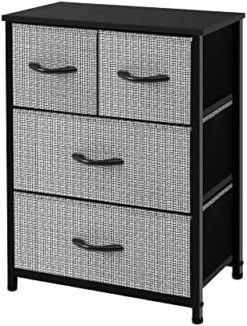 AZL1 Life Concept Dresser Storage Furniture Organizer-Large Standing Chest For Bedroom, Office, Entryway, Living Room And Closet-4 Removable Fabric Drawers, Grey With Black -Amazon Store 51aK0t4yKkL. AC