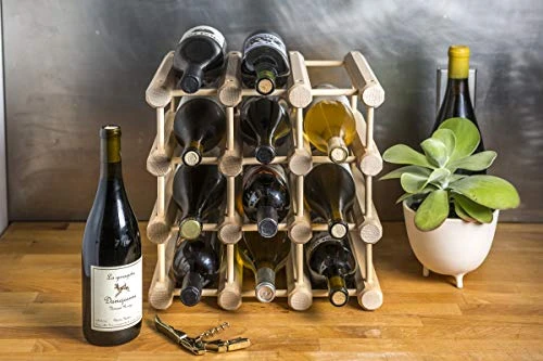 J.K. Adams Wood Stackable Modular Wine Rack Storage Holder With Natural Pins, 12 Bottle, Ash 5 J.K. Adams Wood Stackable Modular Wine Rack Storage Holder With Natural Pins, 12 Bottle, Ash - Image 3