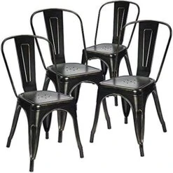 Devoko Metal Indoor-Outdoor Chairs Distressed Style Kitchen Dining Chairs Stackable Side Chairs With Back Set Of 4 (Gun) 20 Devoko Metal Indoor-Outdoor Chairs Distressed Style Kitchen Dining Chairs Stackable Side Chairs With Back Set Of 4 (Gun) -Amazon Store 51aXkLnZyAL. AC