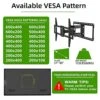 USX MOUNT 37-90 Inch Full Motion TV Wall Mount, Fits 24" Wood Studs, Wall Mount TV Bracket With Smooth Swivel, Tilt, Extension, Holds Up To 132lbs, Max VESA 600x400mm, Includes Wall Drilling Template 2 USX MOUNT 37-90 Inch Full Motion TV Wall Mount, Fits 24" Wood Studs, Wall Mount TV Bracket With Smooth Swivel, Tilt, Extension, Holds Up To 132lbs, Max VESA 600x400mm, Includes Wall Drilling Template -Amazon Store 51acXNumXhL