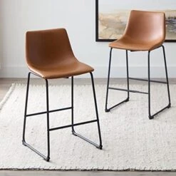 Edenbrook Kingston Metal Frame, Armless Dining Chairs - Set Of Two - Brown Faux Leather Chair 17 Edenbrook Kingston Metal Frame, Armless Dining Chairs - Set Of Two - Brown Faux Leather Chair -Amazon Store 51akC07wlL. AC