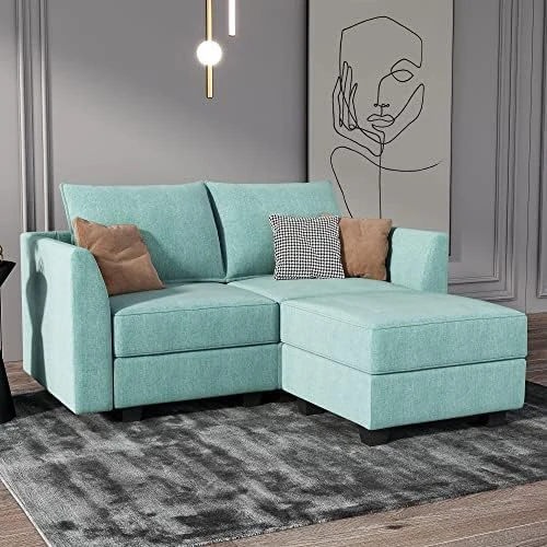 HONBAY Reversible Sectional Sofa With Chaise Modern Fabric Modular Sofa Couch With Ottoman L Shaped Couch With Storage Seat For Small Space, Grey 6 HONBAY Reversible Sectional Sofa With Chaise Modern Fabric Modular Sofa Couch With Ottoman L Shaped Couch With Storage Seat For Small Space, Grey - Image 4