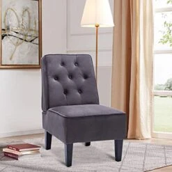 Annjoe Armless Accent Chair, Button Tufted Slipper Chair Side Chair Single Sofa For Dining Room Living Room Bedroom Funiture (Set Of 2) 13 Annjoe Armless Accent Chair, Button Tufted Slipper Chair Side Chair Single Sofa For Dining Room Living Room Bedroom Funiture (Set Of 2) -Amazon Store 51anNZykRuL
