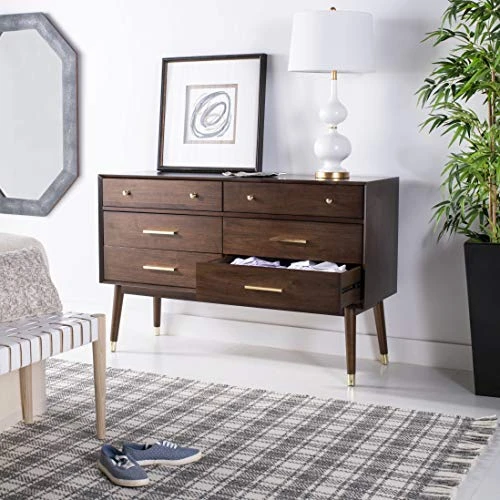 Safavieh Couture Home Madden Modern Retro Walnut 6-drawer Dresser 5 Safavieh Couture Home Madden Modern Retro Walnut 6-drawer Dresser - Image 3