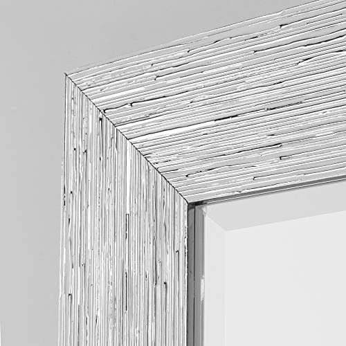 Head West Textured Chrome Rectangular Framed Beveled Accent Wall Vanity Mirror - 27.5 X 33.5 4 Head West Textured Chrome Rectangular Framed Beveled Accent Wall Vanity Mirror - 27.5 X 33.5 - Image 2